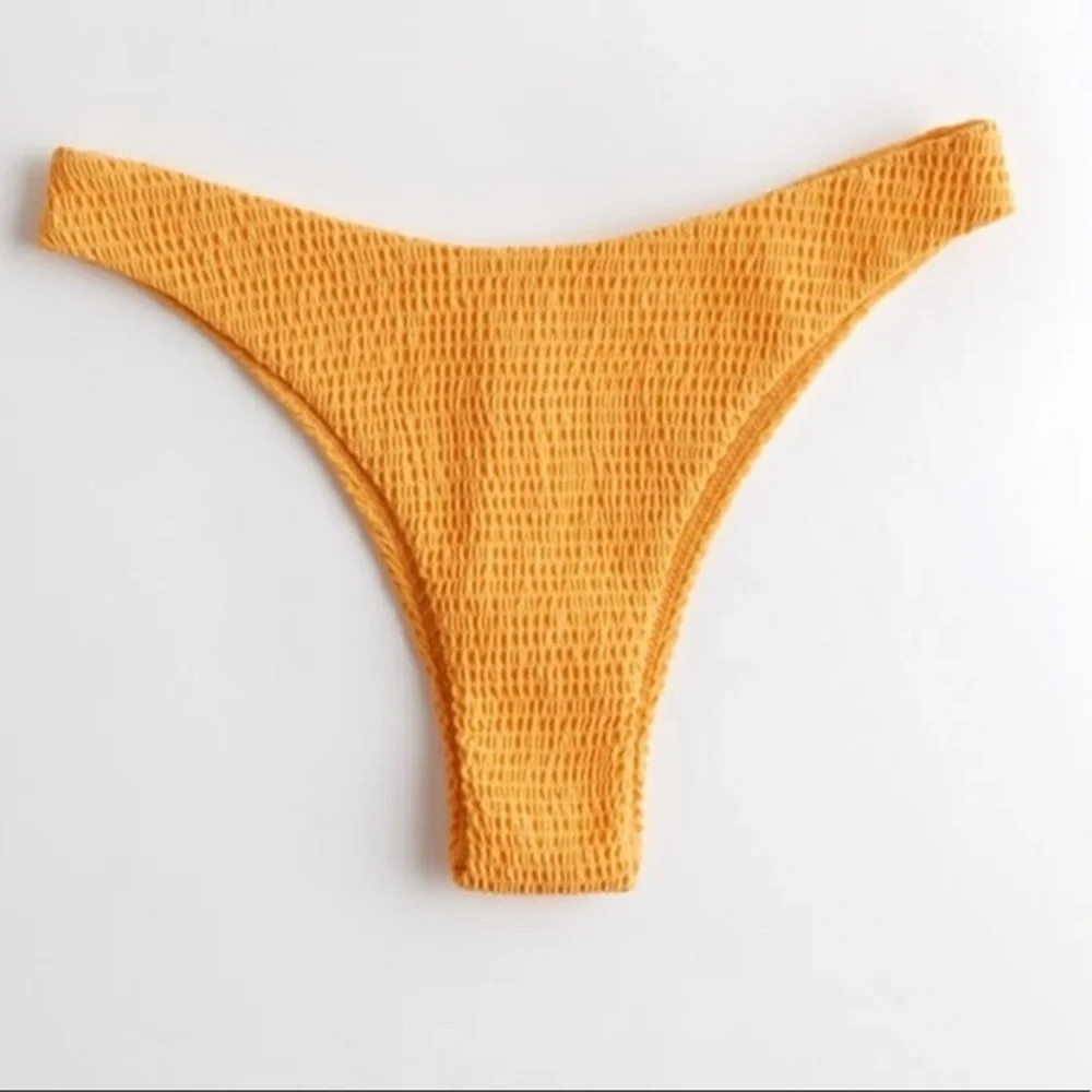Hollister Smocked High-Leg Swim Bikini Bottom